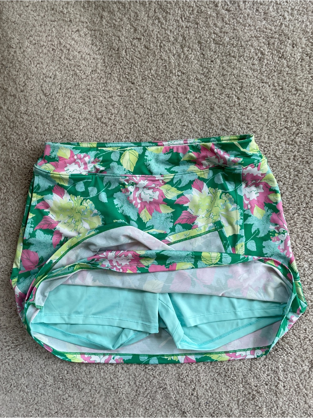 Sport Haley Tropical Green Pink Floral High Rise Athletic Golf Skort Size Small - Picture 4 of 10